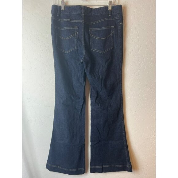 J. Jill Sz 8 Authentic Fit Stretch Below Waist Flare Wide Leg Jeans - Picture 4 of 7